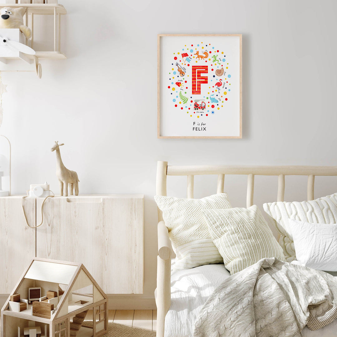 Boys Initial Letter F Print - PaperPaintPixels