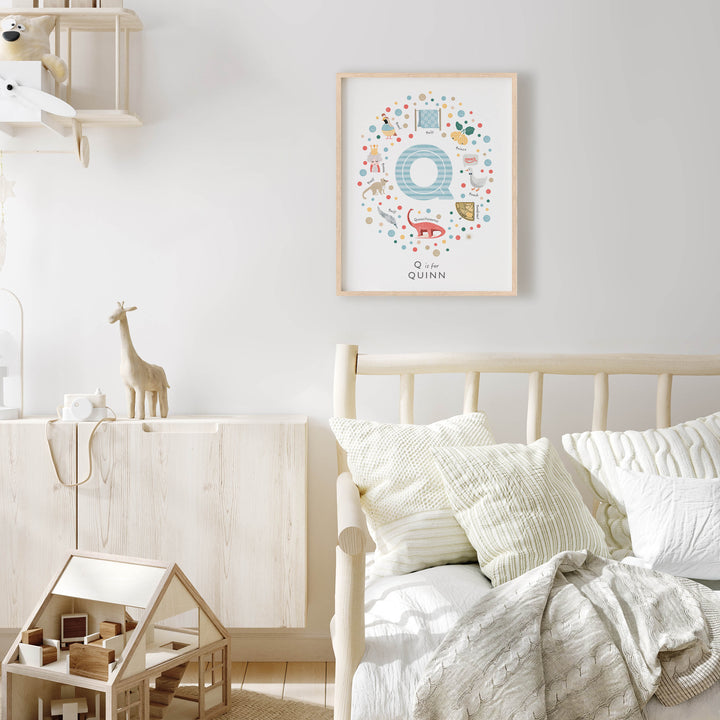 Boys Initial Letter Q Print - PaperPaintPixels
