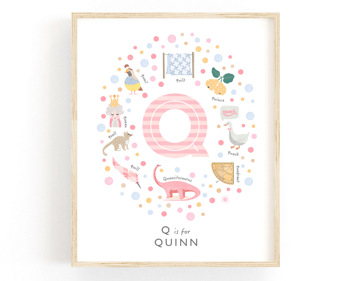 Girls Initial Letter Q Print - PaperPaintPixels