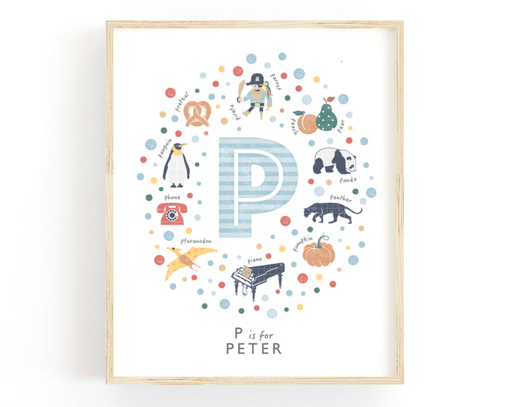 Boys Initial Letter P Print - PaperPaintPixels