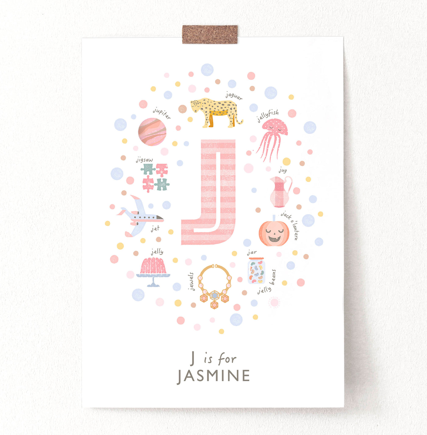 Girls Initial Letter J Print - PaperPaintPixels