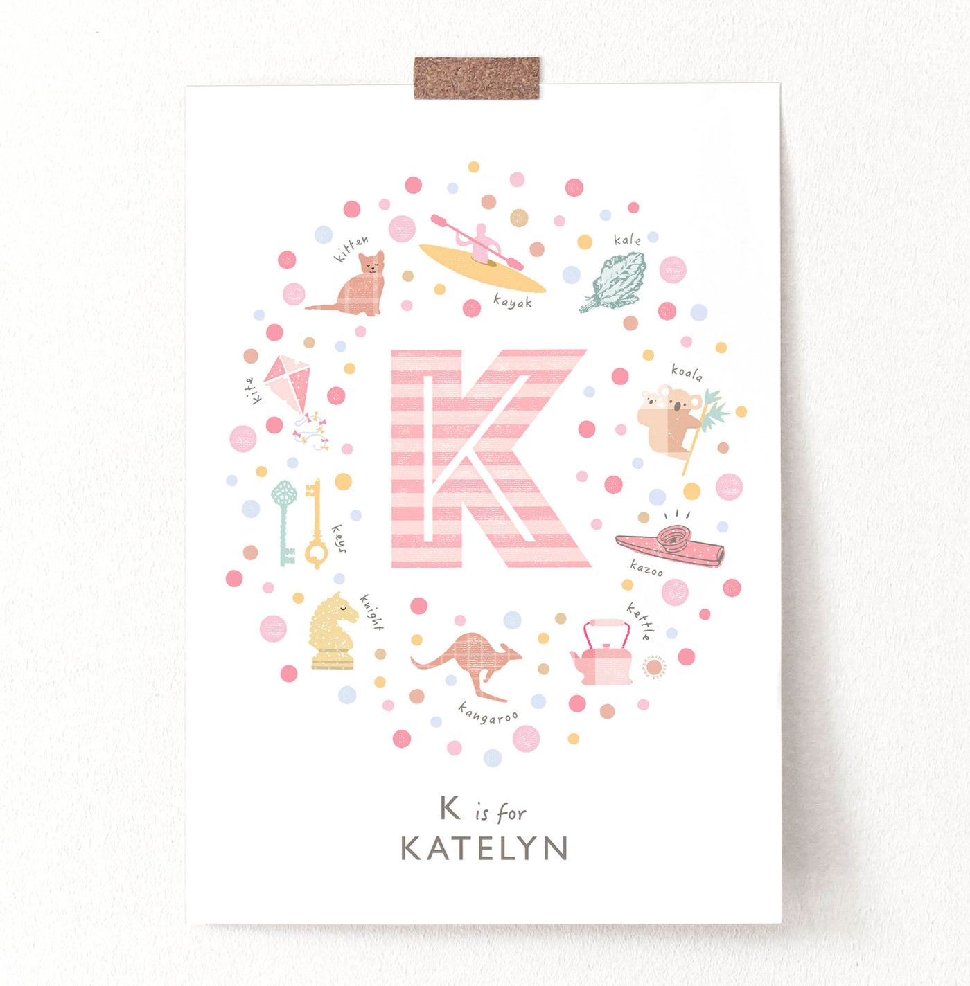 Girls Initial Letter K Print - PaperPaintPixels