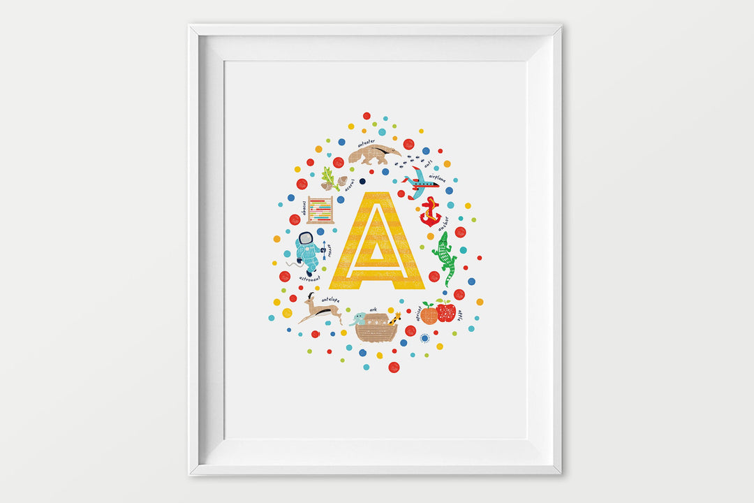 Nursery Decor Letter Prints - ABC - PaperPaintPixels