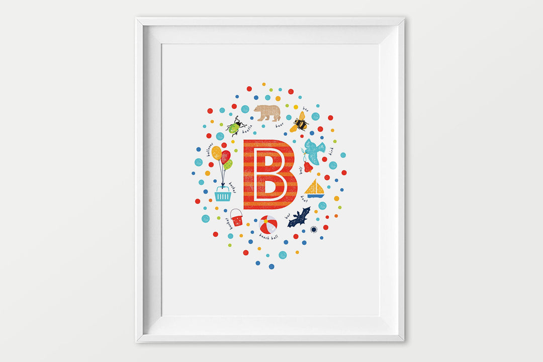 Nursery Decor Letter Prints - ABC - PaperPaintPixels