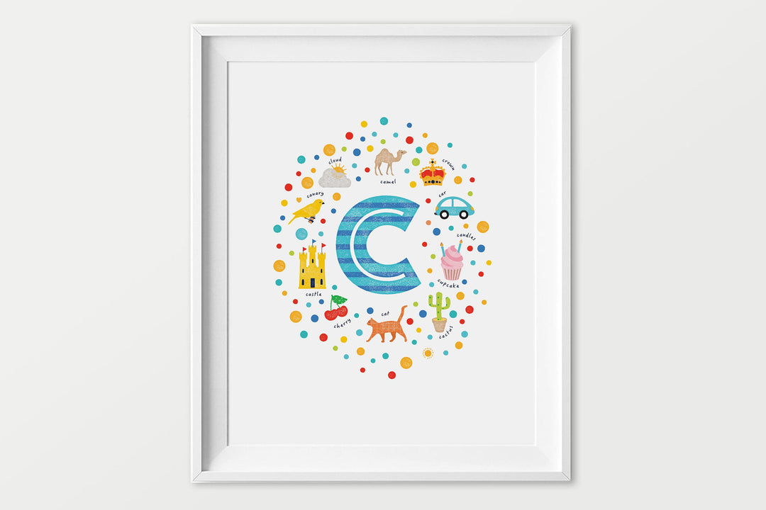 Nursery Decor Letter Prints - ABC - PaperPaintPixels