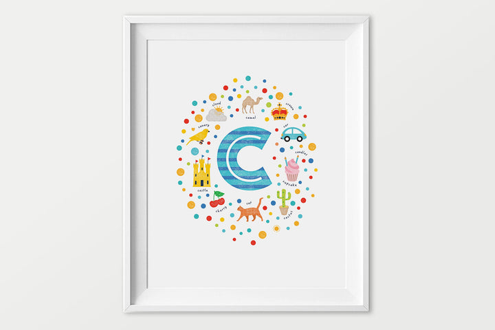Nursery Decor Letter Prints - ABC - PaperPaintPixels