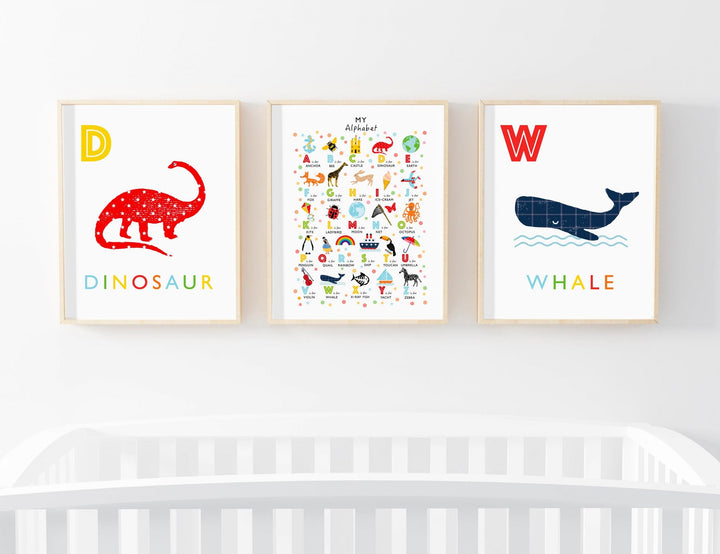 Bright Alphabet Nursery Decor - PaperPaintPixels