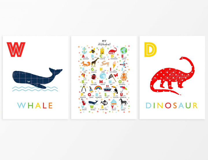 Bright Alphabet Nursery Decor - PaperPaintPixels