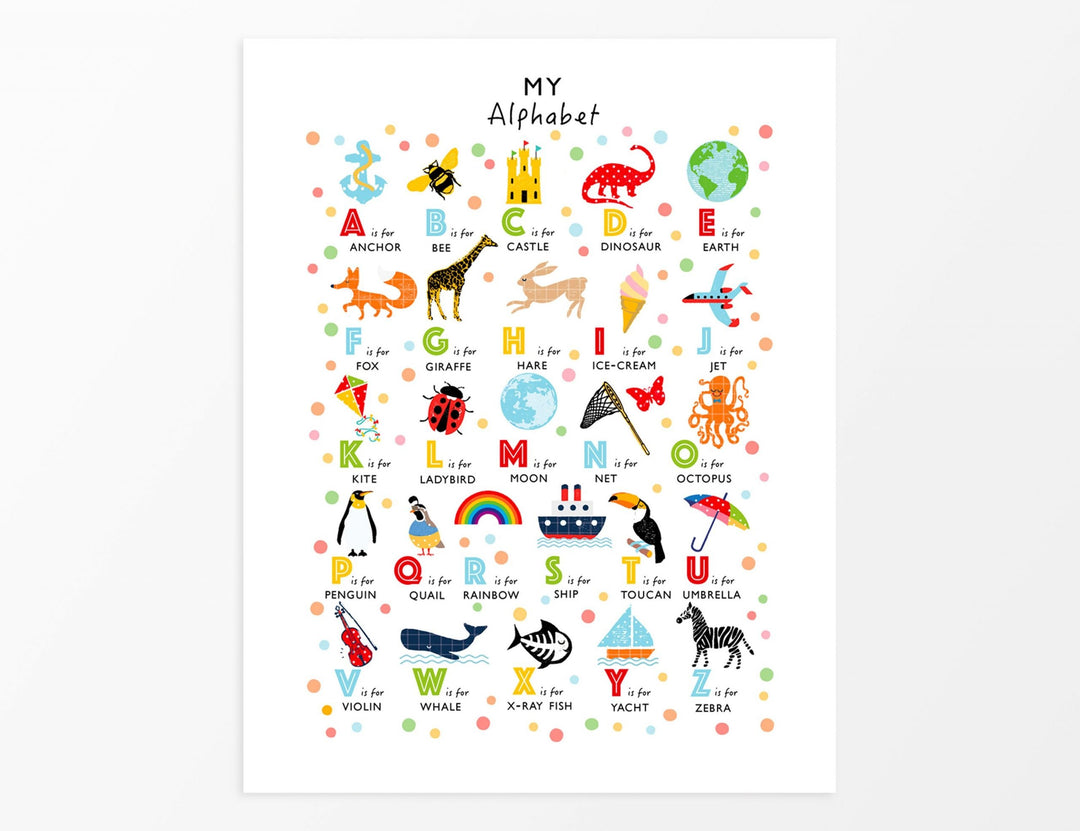 Bright Alphabet Nursery Decor - PaperPaintPixels