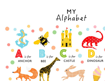 Bright Alphabet Nursery Decor - PaperPaintPixels