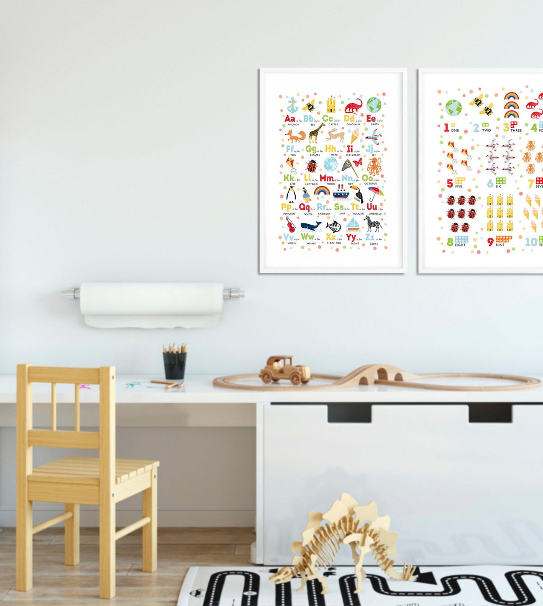 Bright Alphabet Print and Numbers Print Set - PaperPaintPixels
