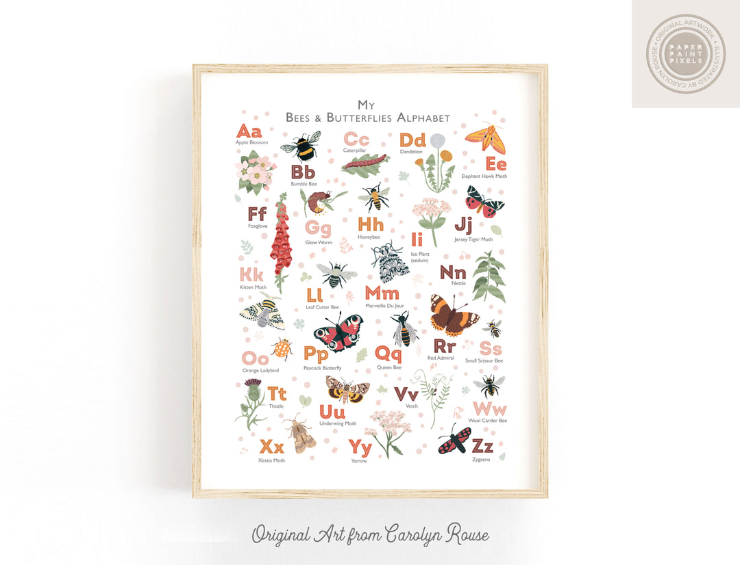 An Alphabet of Wings & Petals - PaperPaintPixels