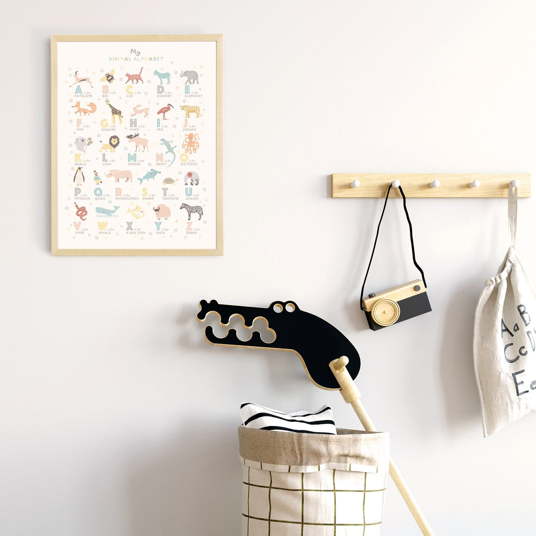 Animal Alphabet Poster - S is for Shark - PaperPaintPixels