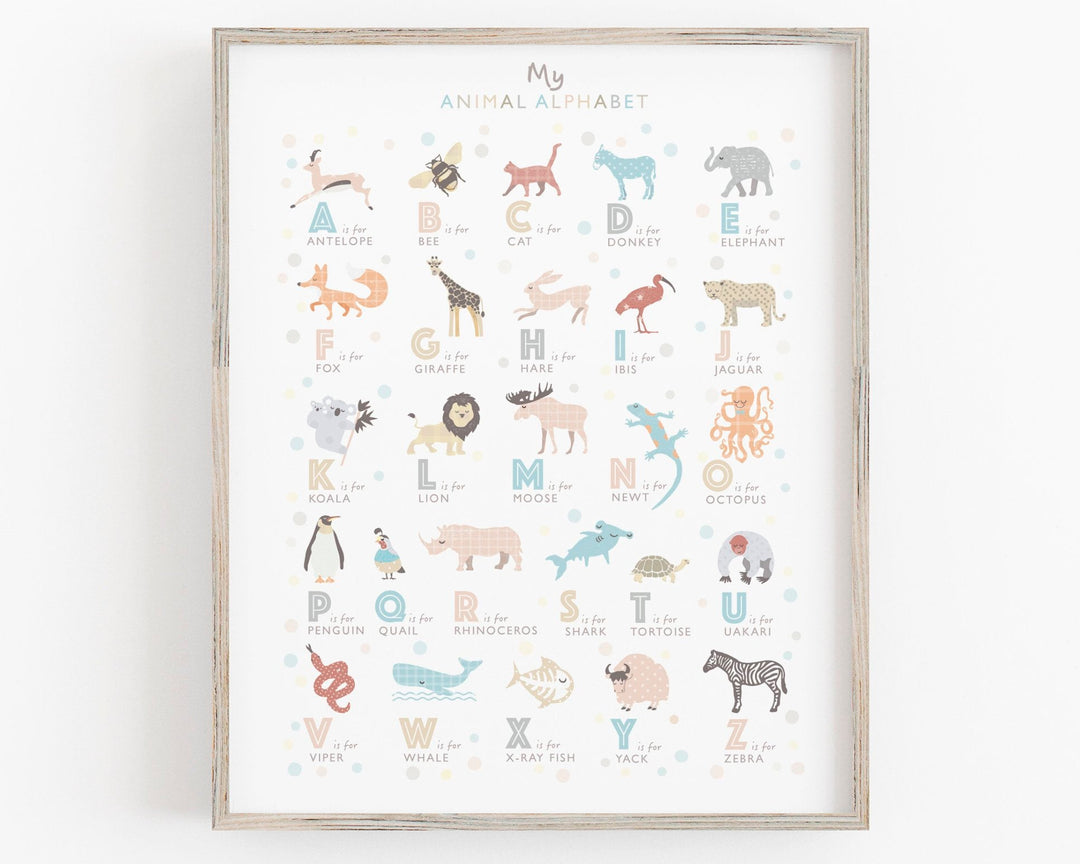 Animal Alphabet Poster - S is for Shark - PaperPaintPixels
