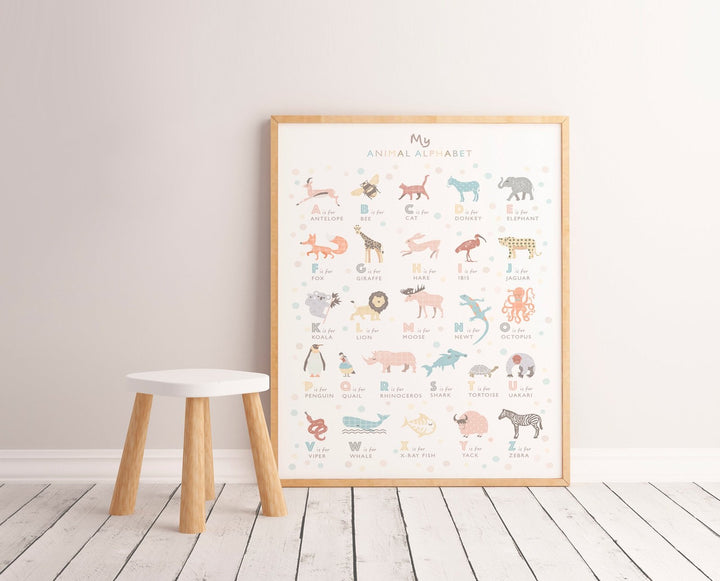 Animal Alphabet Poster - S is for Shark - PaperPaintPixels