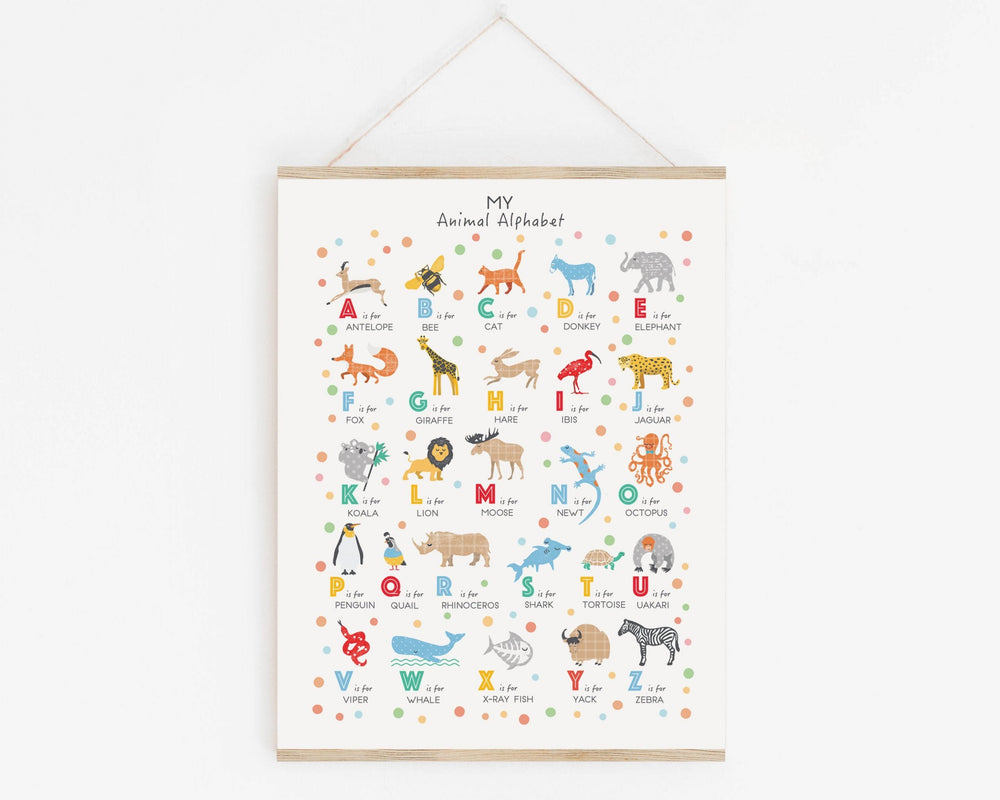 Animal Alphabet Print - PaperPaintPixels