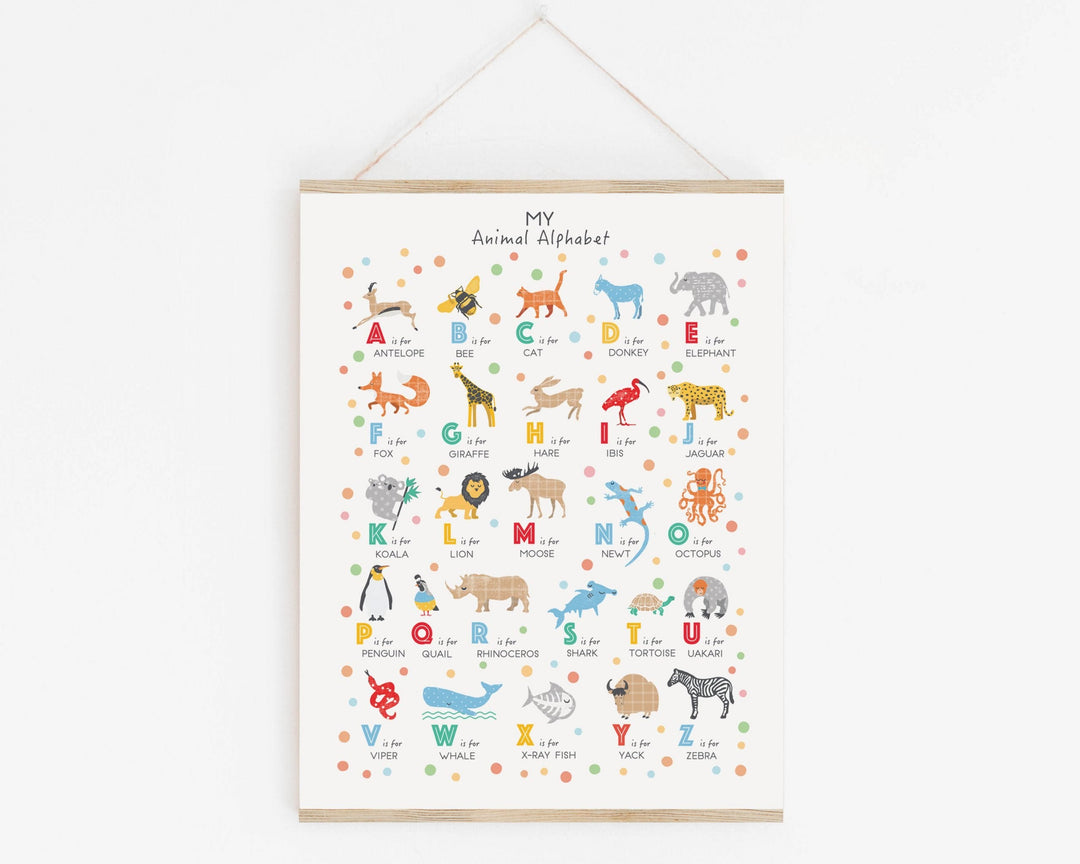 Animal Alphabet Print - PaperPaintPixels