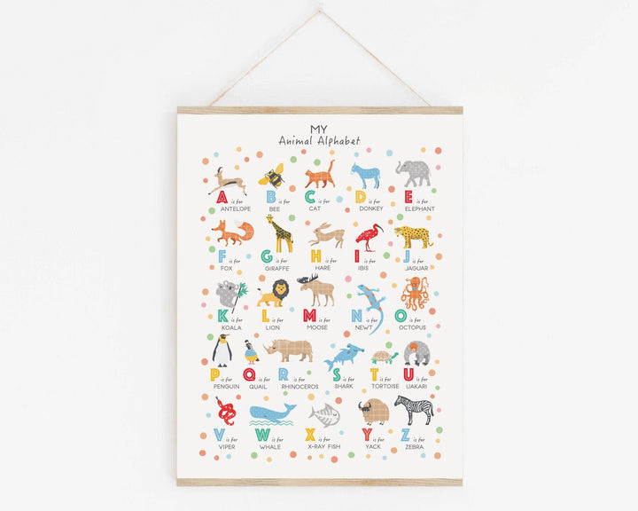 Animal Alphabet Print - PaperPaintPixels