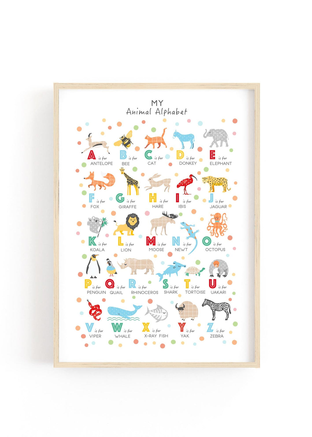Animal Alphabet Print - PaperPaintPixels