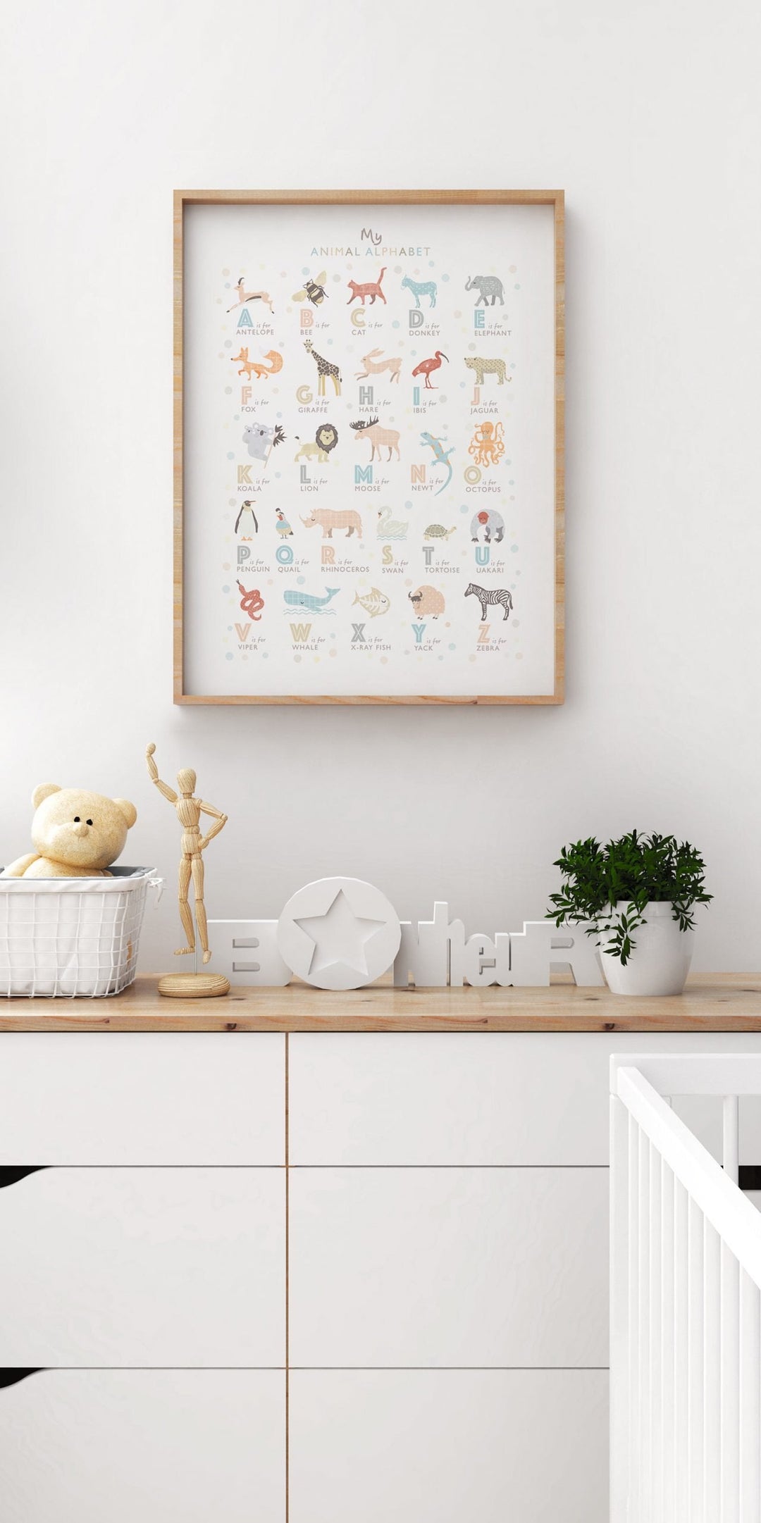 Animal Alphabet Print, S is for Swan - PaperPaintPixels