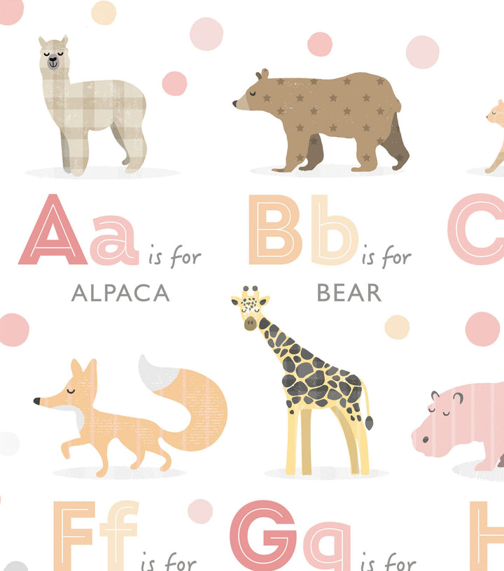 Peach Animal Alphabet Print Set of Two Prints - PaperPaintPixels