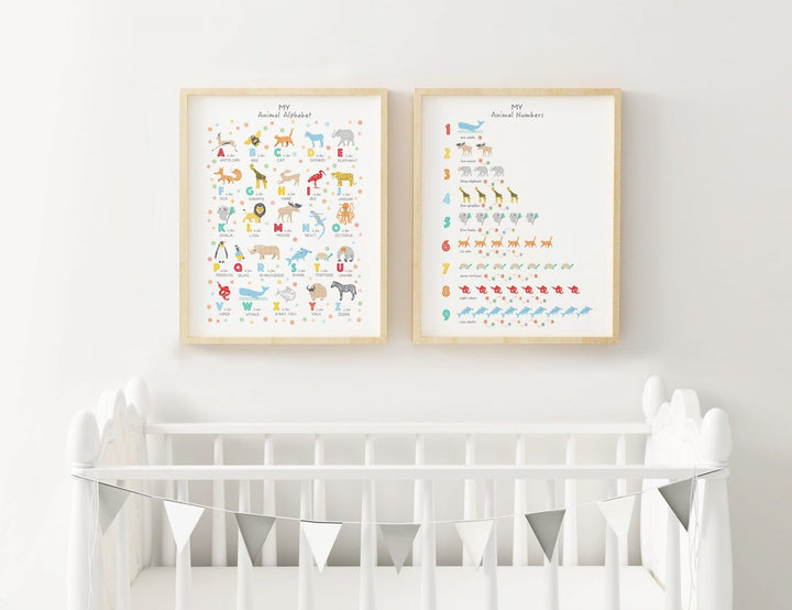 Animal Alphabet Nursery Art Set - PaperPaintPixels