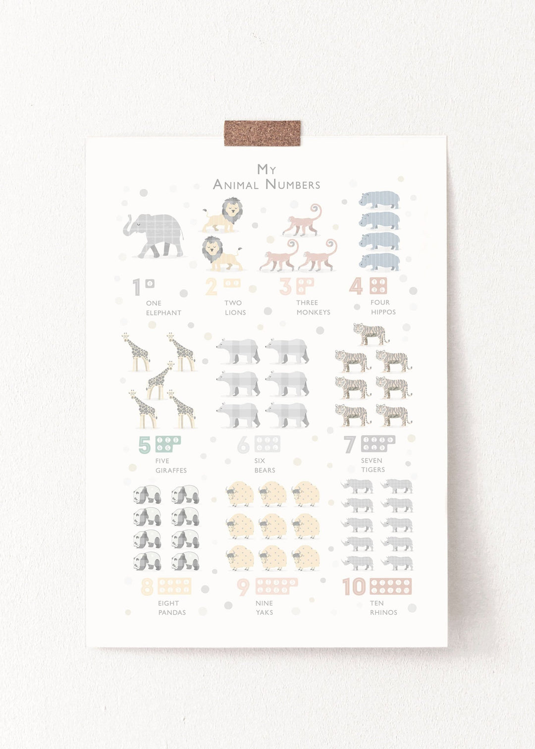 Grey Animal Alphabet & Numbers Print Set - PaperPaintPixels