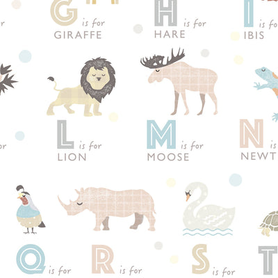 Neutral ABC Animals Print Set - PaperPaintPixels