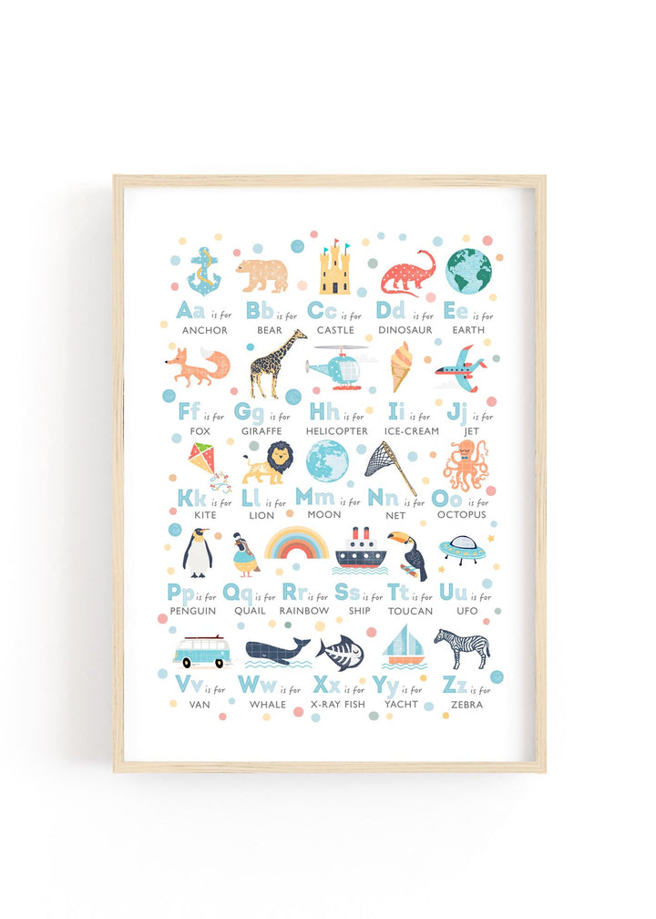 Boys Alphabet Nursery Print - PaperPaintPixels