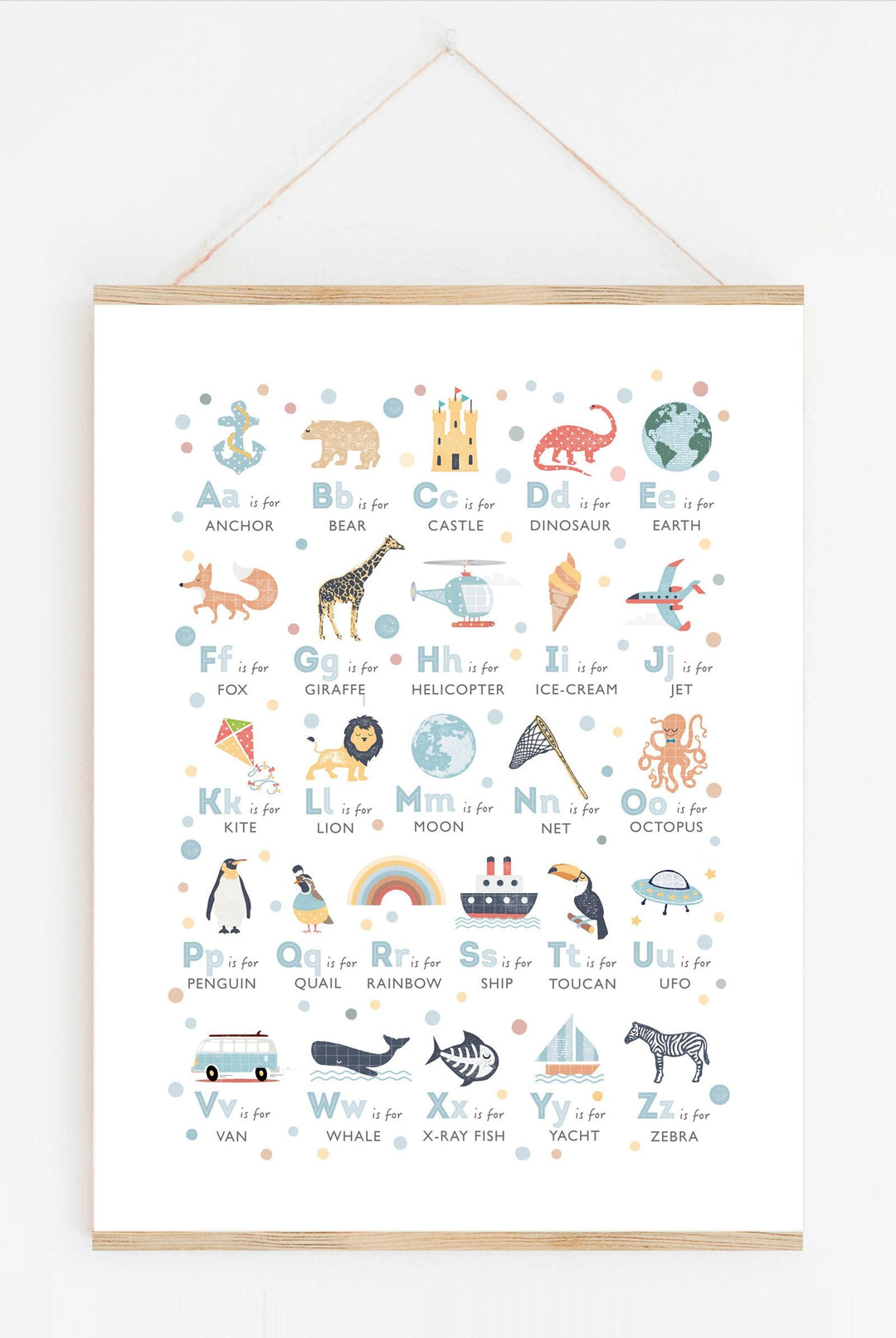 Boys Alphabet Nursery Print - PaperPaintPixels