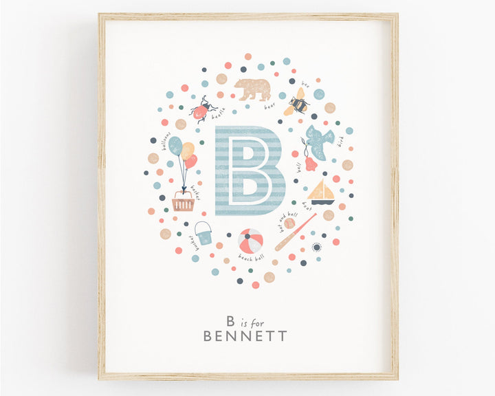 Boys Initial Letter B Print - PaperPaintPixels
