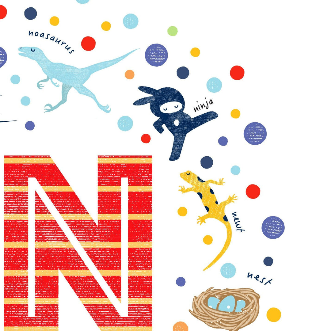 Boys Initial Letter N Print - PaperPaintPixels