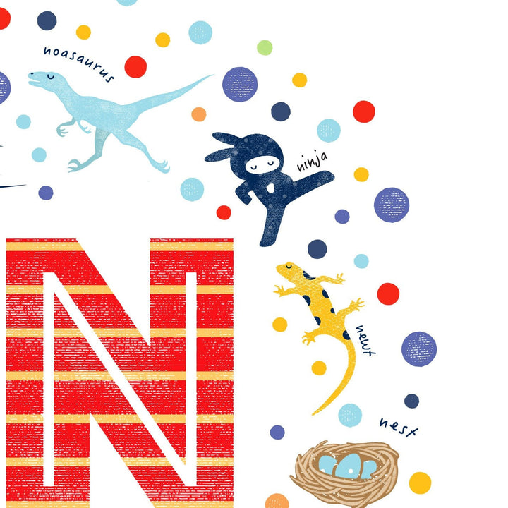 Boys Initial Letter N Print - PaperPaintPixels