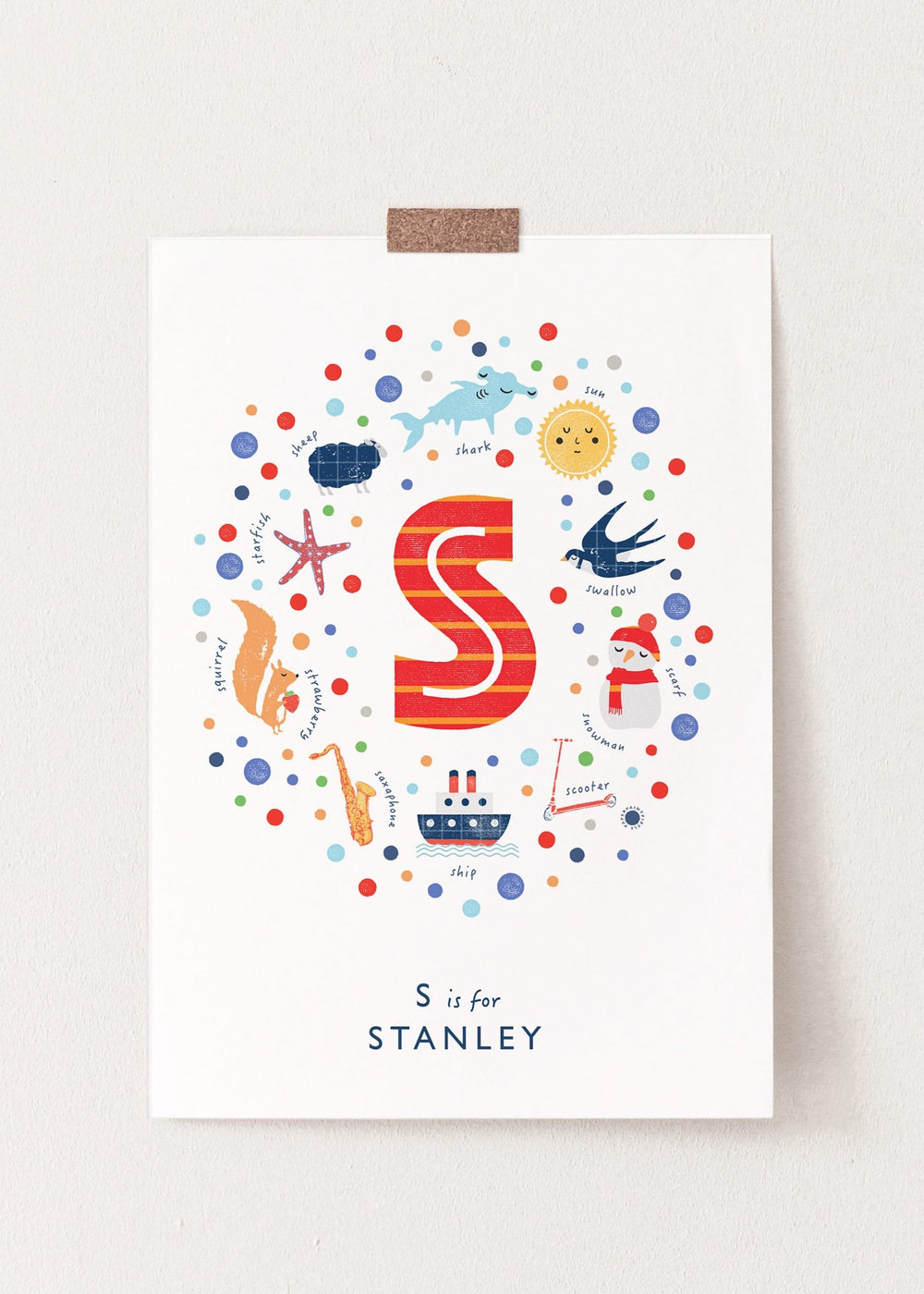 Boys Initial Letter S Print - PaperPaintPixels