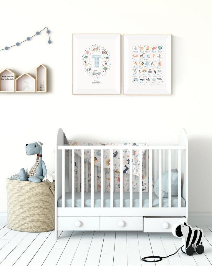 Boys Initial Letter T Print - PaperPaintPixels