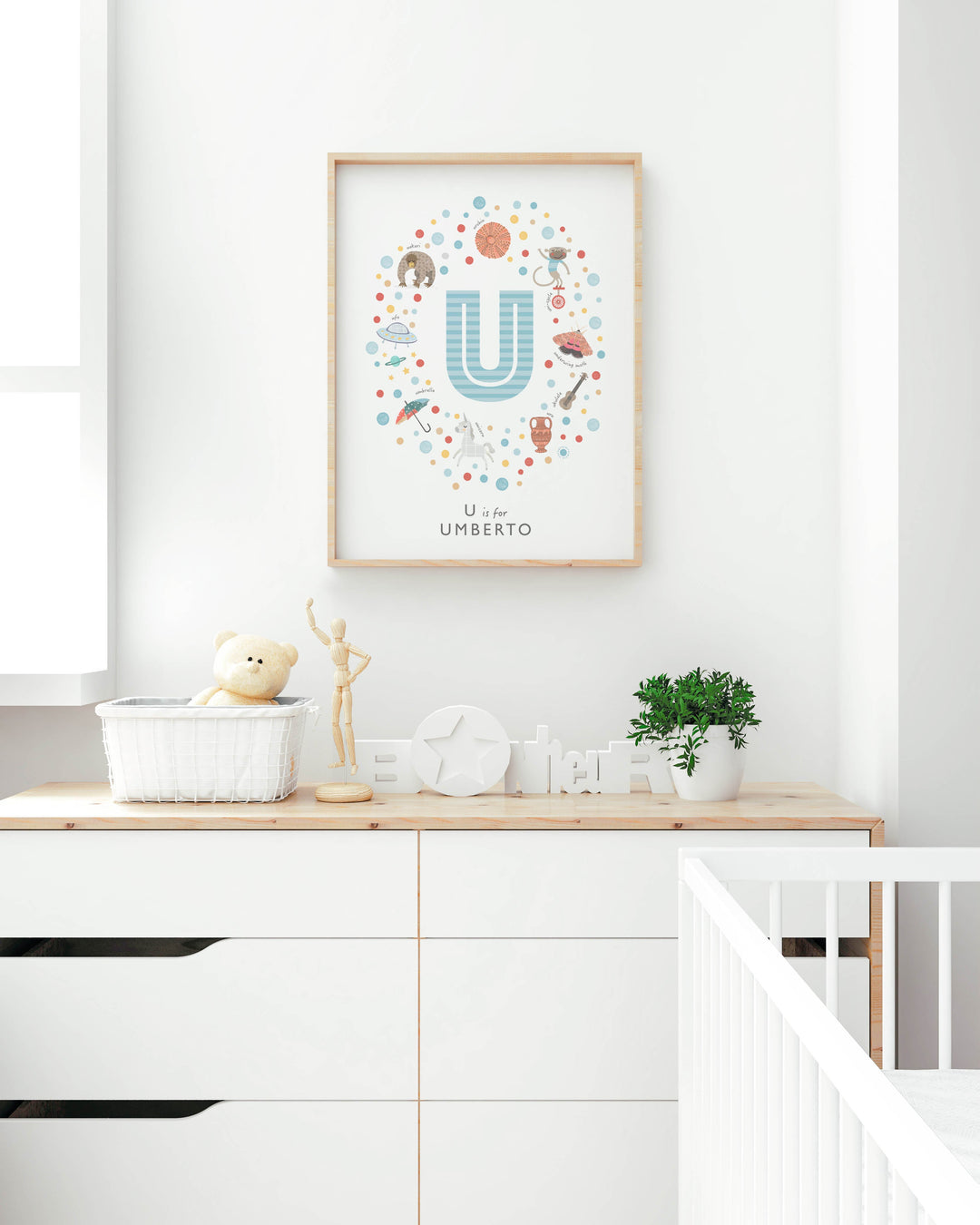 Boys Initial Letter U Print - PaperPaintPixels