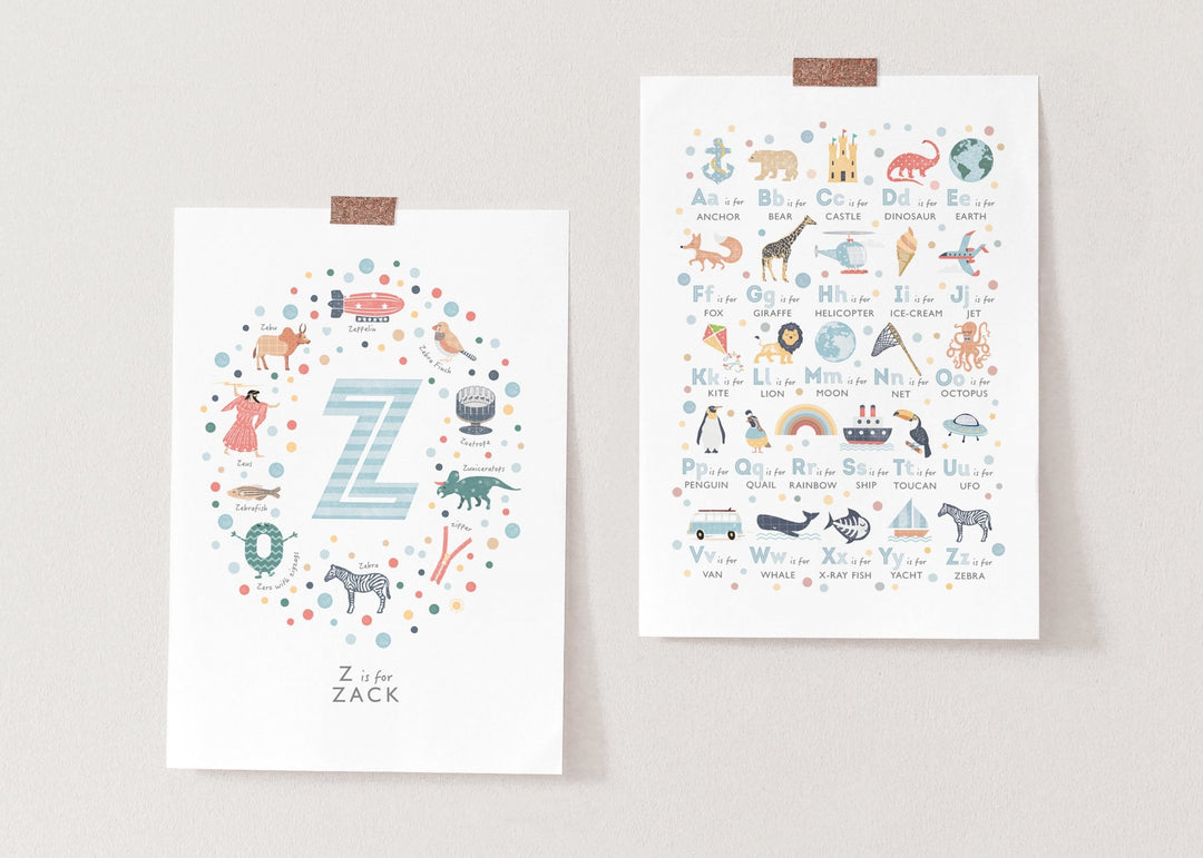 Boys Initial Letter Z Print - PaperPaintPixels