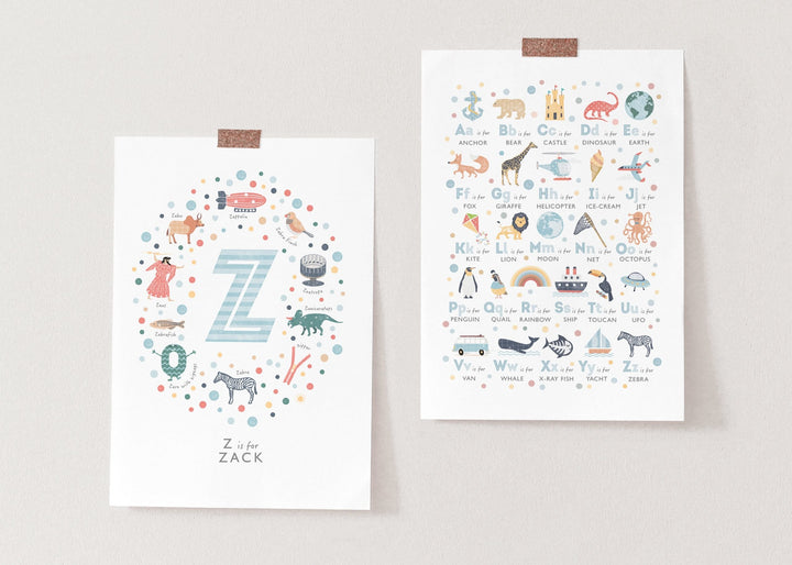 Boys Initial Letter Z Print - PaperPaintPixels