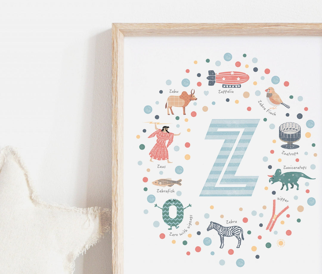 Boys Initial Letter Z Print - PaperPaintPixels