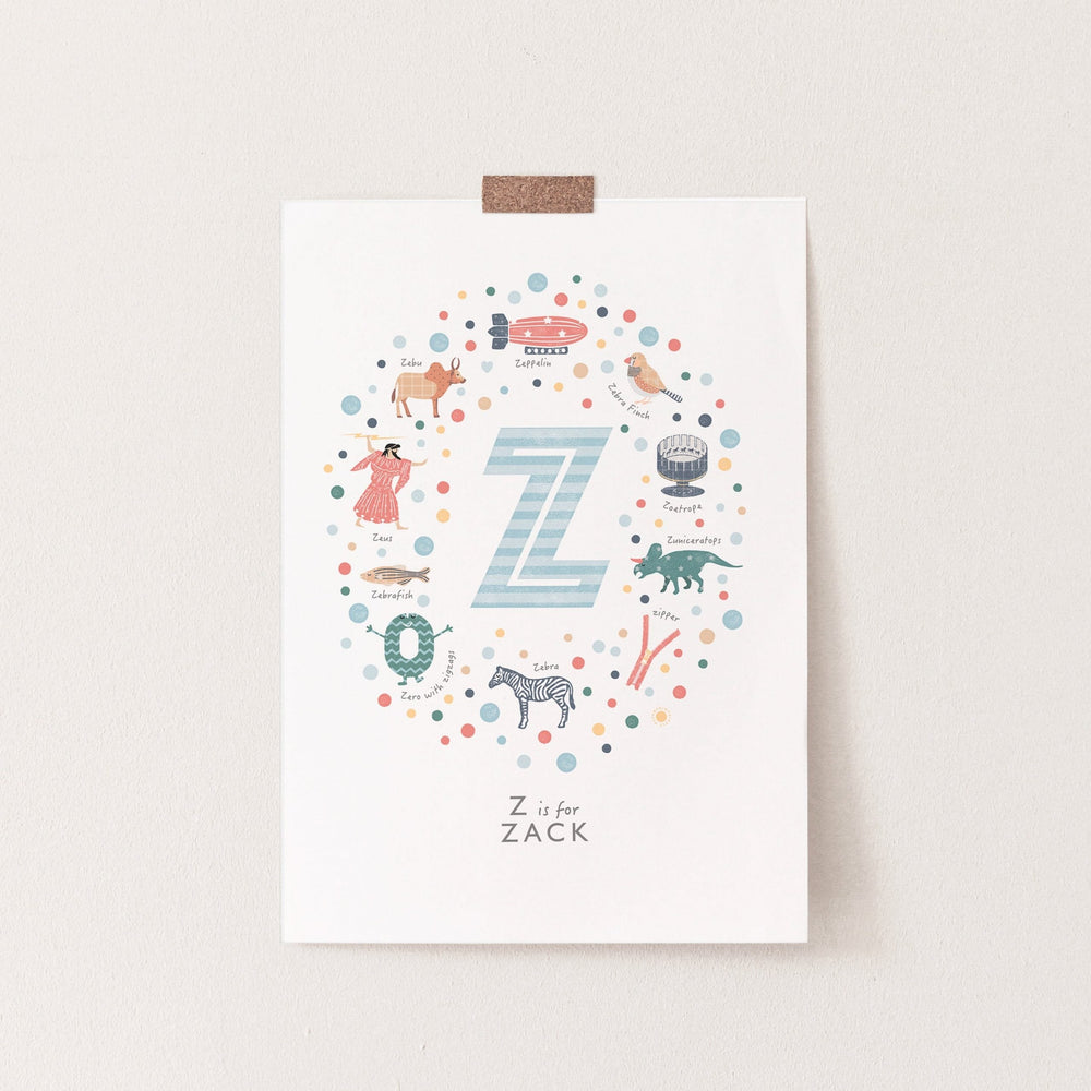 Boys Initial Letter Z Print - PaperPaintPixels