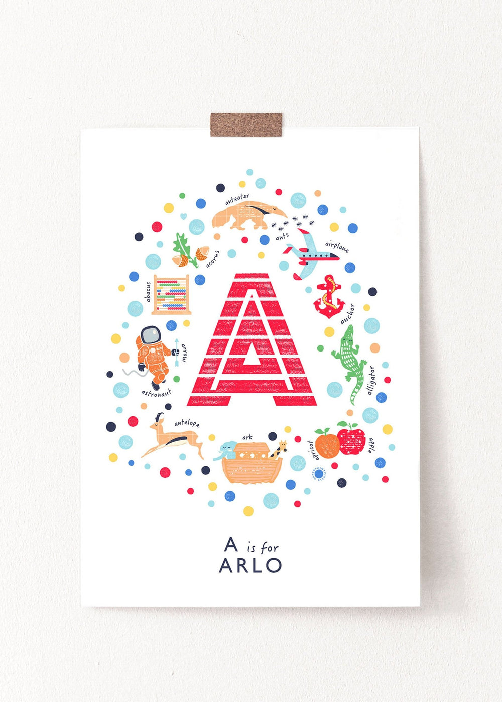Boys Initial Print - Letter A - PaperPaintPixels