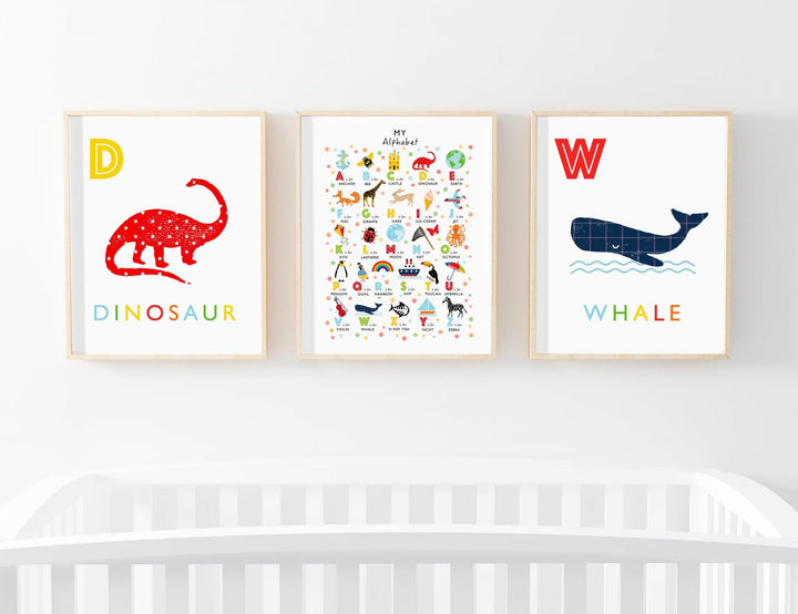 Bright Alphabet Nursery Decor - PaperPaintPixels