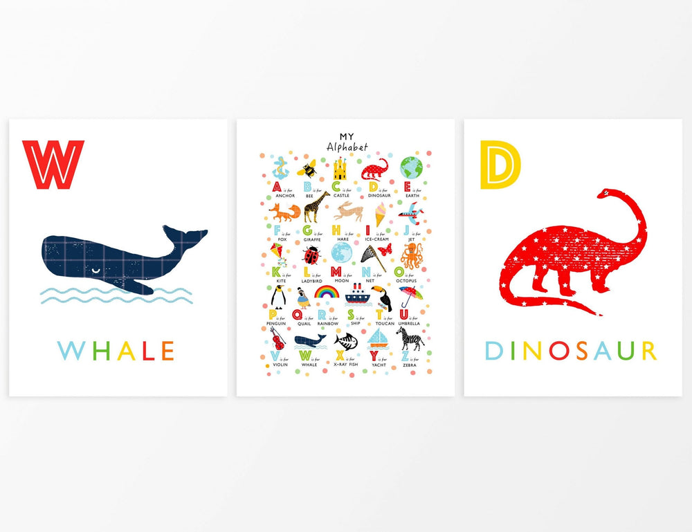 Bright Alphabet Nursery Decor - PaperPaintPixels
