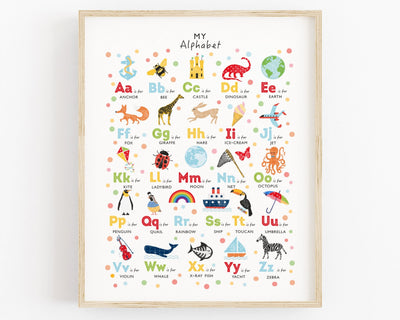 My Alphabet Poster - Upper and Lowercase Letters - PaperPaintPixels
