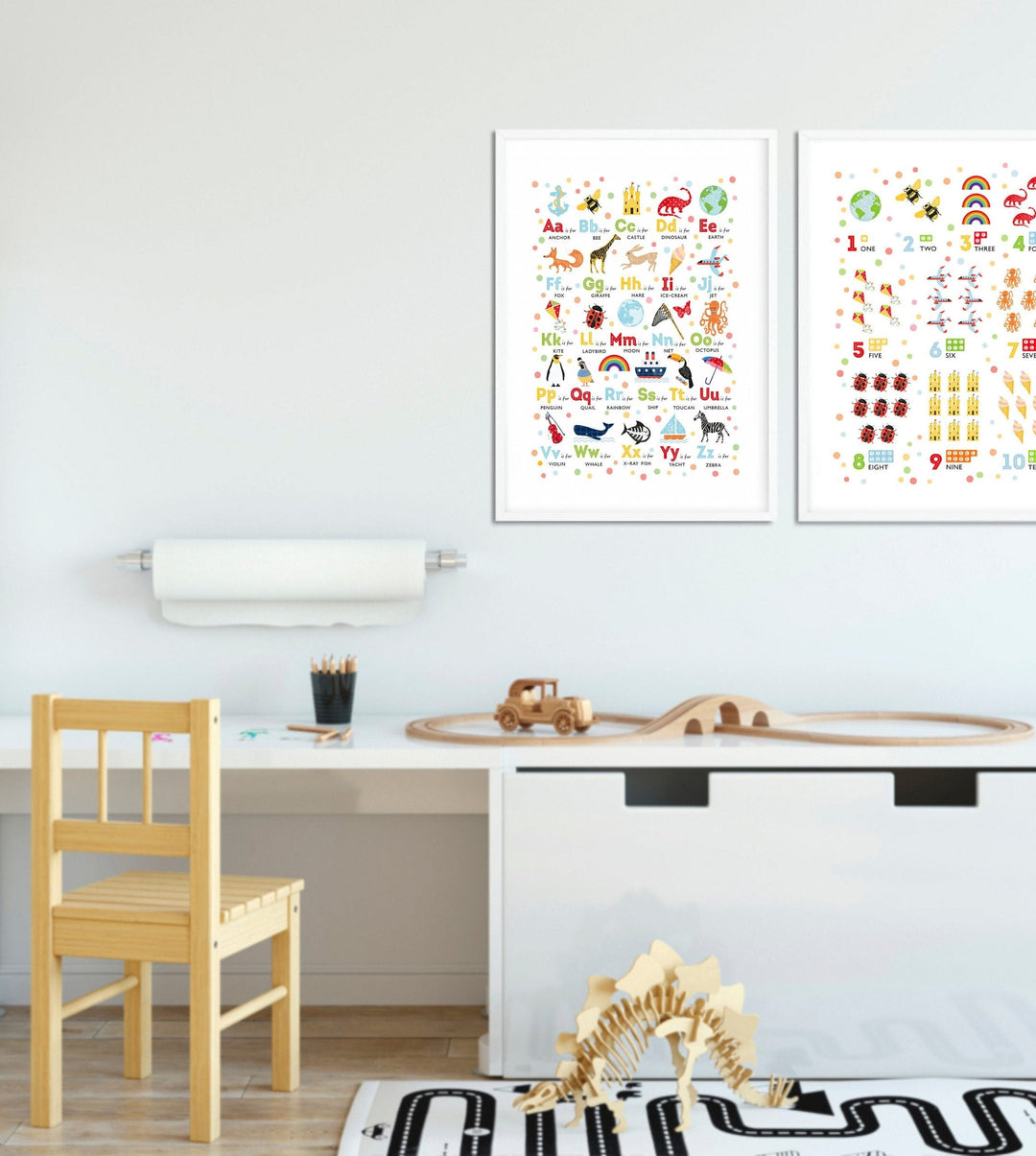 Bright Alphabet Print and Numbers Print Set - PaperPaintPixels