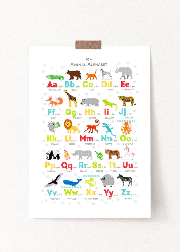 Bright Animal Alphabet Print - PaperPaintPixels