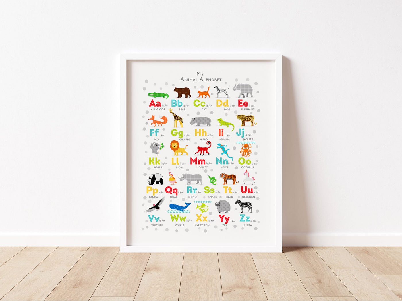 Bright Animal Alphabet Print - PaperPaintPixels
