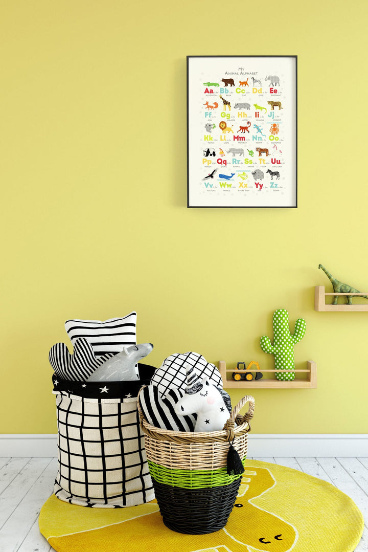 Bright Animal Alphabet Print - PaperPaintPixels
