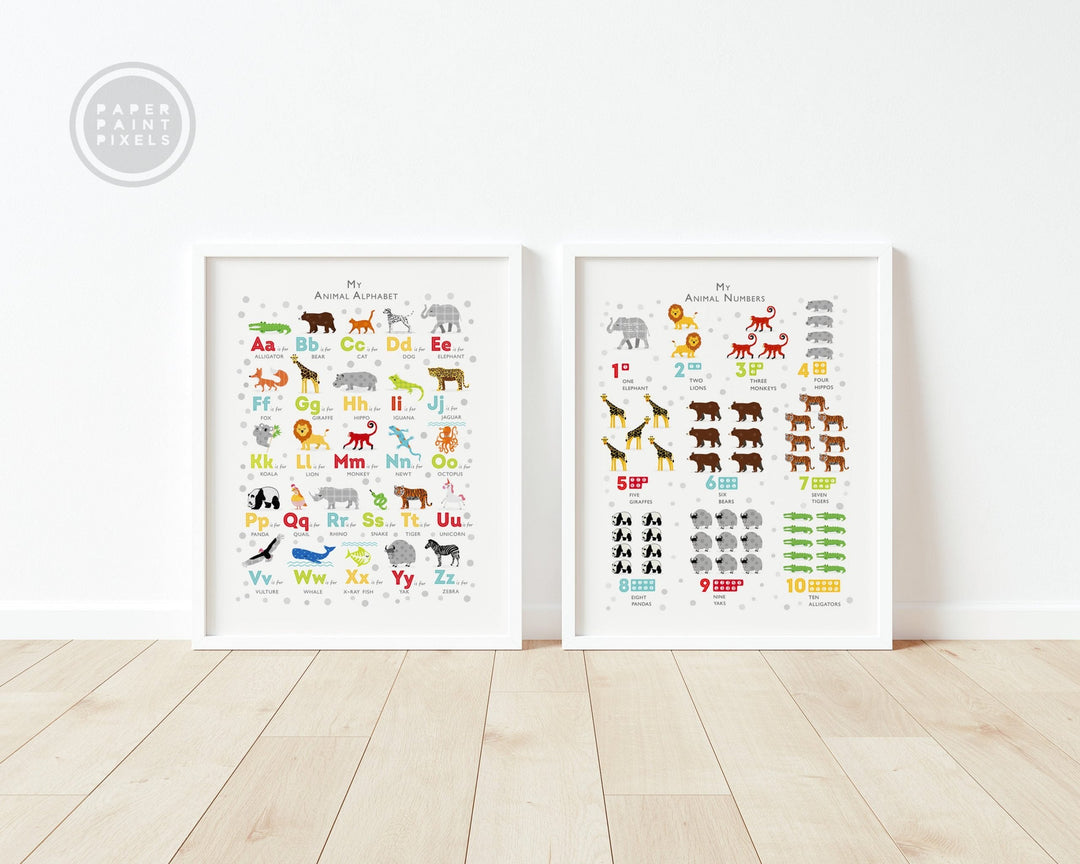Bright Animal Print Set - PaperPaintPixels