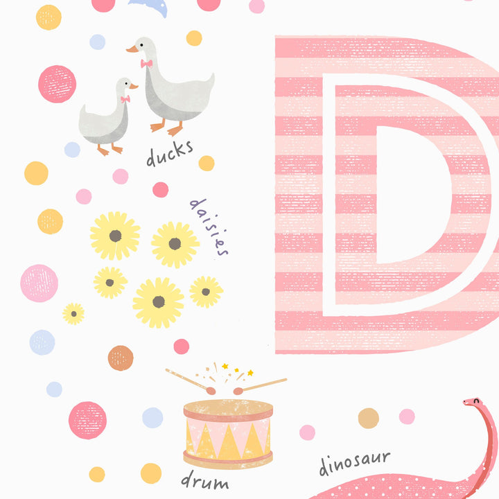 Girls Initial Letter D Print - PaperPaintPixels